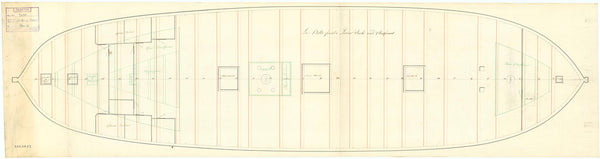 Lower deck plan for HMS 'Belle Poule' (1806)