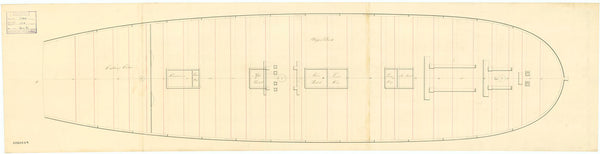 Upper deck plan for 'Iris' (1807)