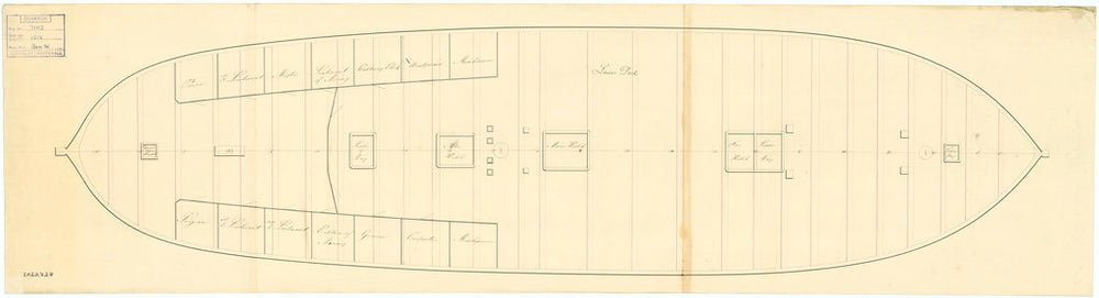 Lower deck plan for 'Iris' (1807)