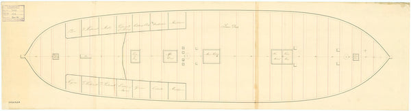 Lower deck plan for 'Iris' (1807)