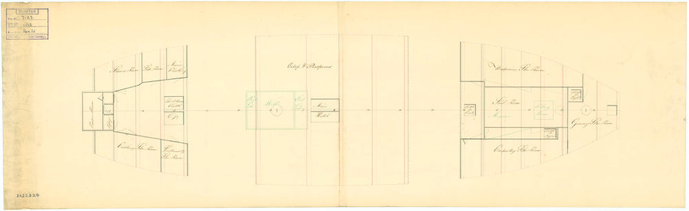 Orlop deck plan for 'Iris' (1807)
