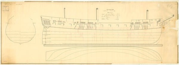 Lines & profile plan for 'Iris' (1807)