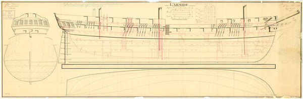 Lines & profile plan for the French frigate 'Armide' (1804) captured by the British in 1806