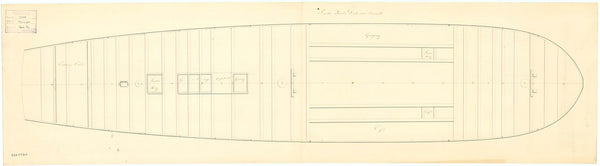 Deck, quarter and forecastle plan of 'Prueba' (1804) - Spanish