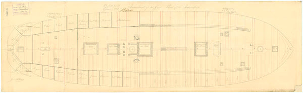 Lower deck plan for HMS 'Inconstant' (1836)