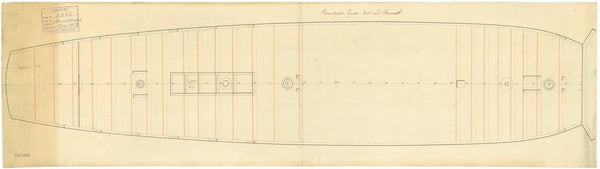 Deck, quarter & forecastle plan for HMS 'Hamadryad' (1804)