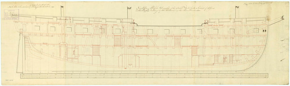 Inboard profile plan for Sirius (1797)