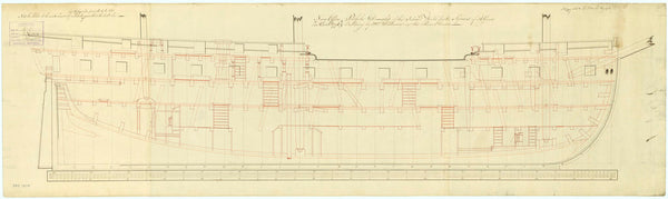 Inboard profile plan for Sirius (1797)