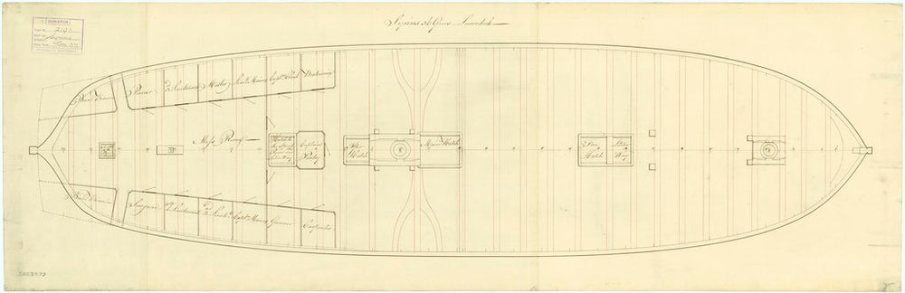 Lower deck plan for Sirius (1797)