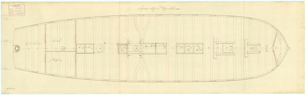 Upper deck plan for Sirius (1797)