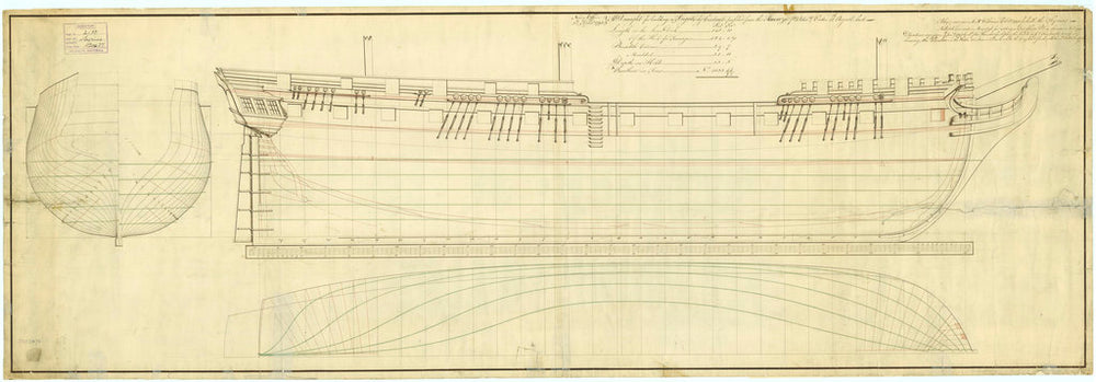 Lines plan for Sirius (1797)
