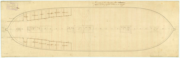 A lower deck plan of HMS 'Melampus' (1785)