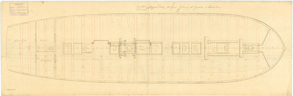 Upper deck plan for HMS 'Alcemene' (1794)