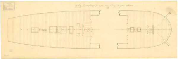 Deck, quarter & forecastle plan for HMS 'Alcemene' (1794)