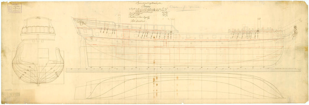 Lines & profile plans of the 'Brune' (1761)