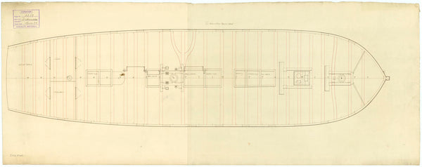 Upper deck plan for HMS 'Andromeda' (1784)