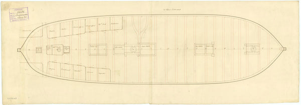 Lower deck plan for HMS 'Andromeda' (1784)