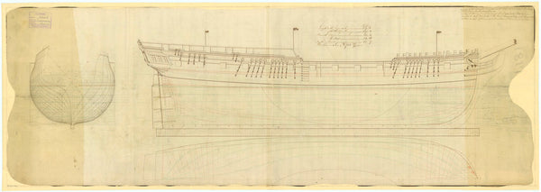 Lines plan for HMS 'Andromeda' (1784)