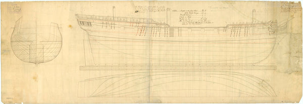 Lines plan of 'Glory' (1763)