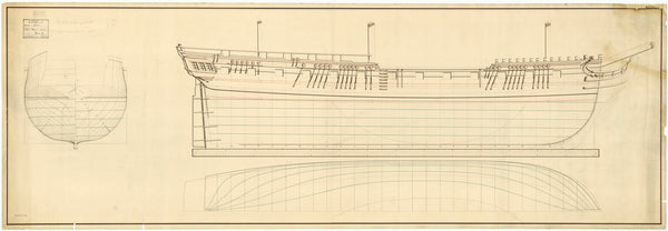 Lines plan for a 36 Gun Ship