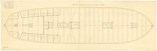 Lower deck plan for HMS 'Amphion' (1798)