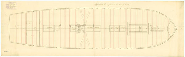 Upper deck plan for HMS 'Amphion' (1798)