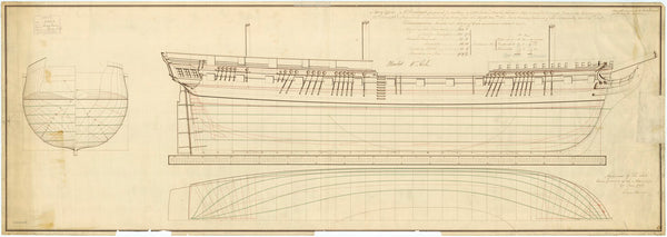 Lines plan for HMS 'Amphion' (1798)