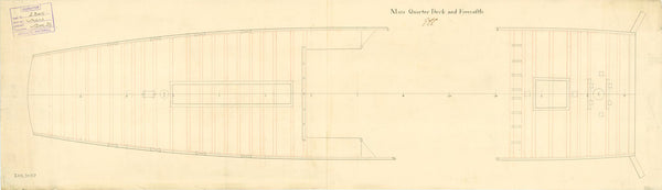 Deck, quarter and forecastle plan of 'Mars' (fl. 1781)