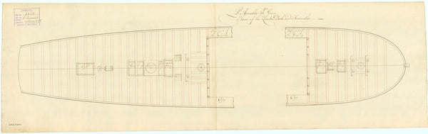 Deck, quarter & forecastle plan for 'L'Aimable'