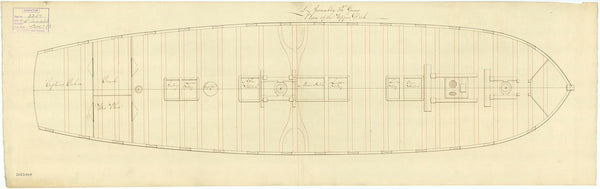 Upper deck plan for 'L'Aimable'