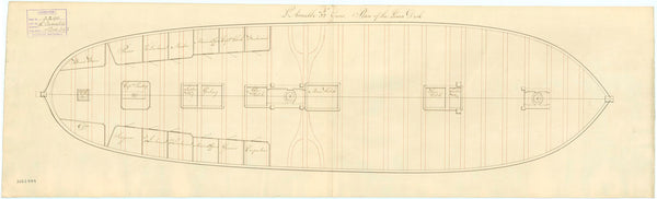 Lower deck plan for 'L'Aimable'