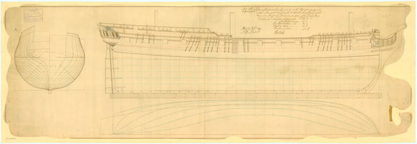 Lines plan of 'Lowestoffe' (1761)