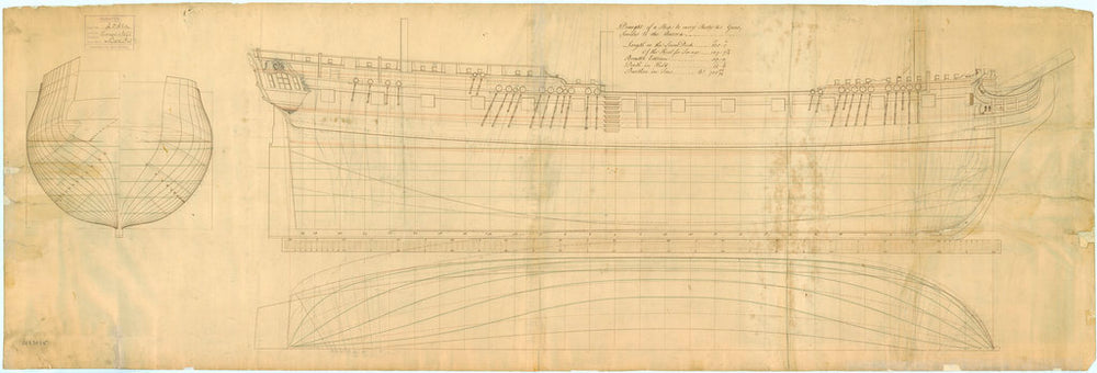 Lines plan for 'Lowestoffe' (1761)