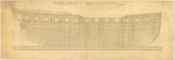 Frame plan for Active (1780), Astraea (1781), Cerberus (1779), Ceres (1781), Daedalus (1780), Fox (1780) and Mermaid (1784)