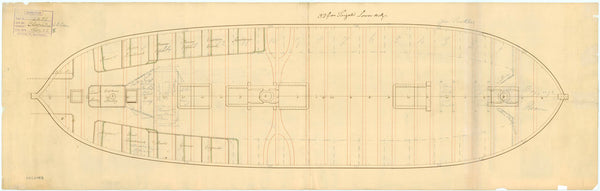 Lower deck plan of Ambuscade (1773) and  Cleopatra (1779)