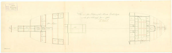 Platform deck plan for the Dutch frigate 'Alliance' (captured by the British in 1795)