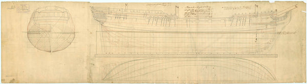 Lines plan of Cleopatra (1779)