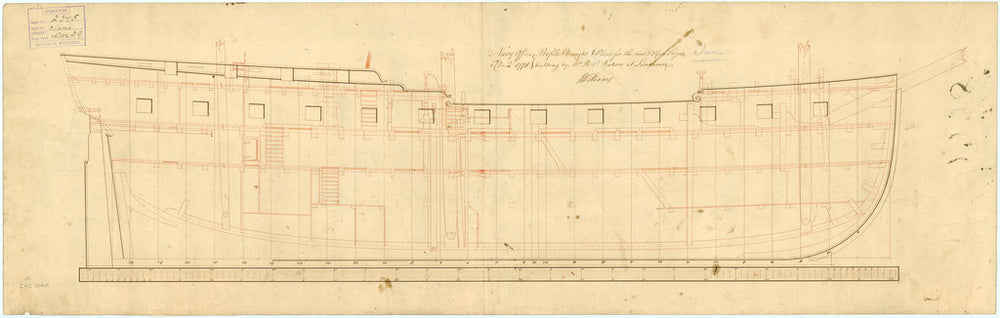 Inboard profile plan of Juno (1780)
