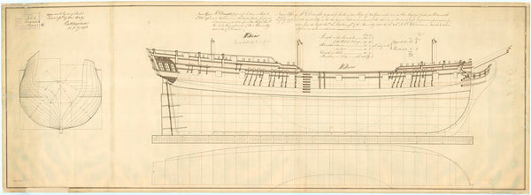 Lines plan for HMS 'Amphitrite' (1778)