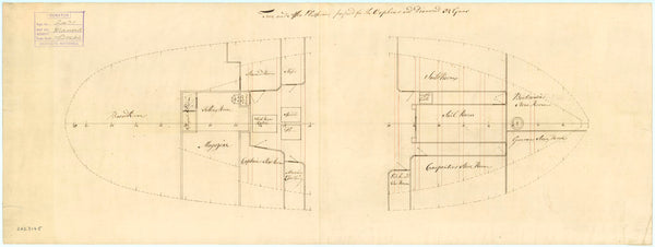 Platform plans for 'Diamond' (1774) and 'Orpheus' (1773)