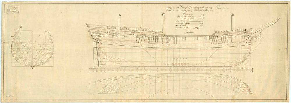 Lines plan for the 'Penelope' (1778)