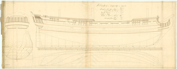 Lines plan for a 24 Gun ship