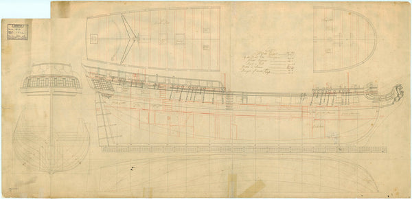 Lines and profile plan of Lyme (1748)