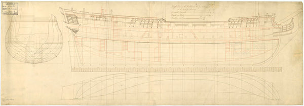 Lines & profile plan for HMS 'Garland'