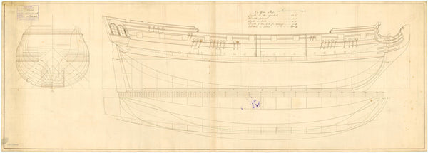 Lines plan for HMS 'Garland' (1748)