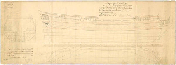 Lines plan for HMS 'Garland' (1748)