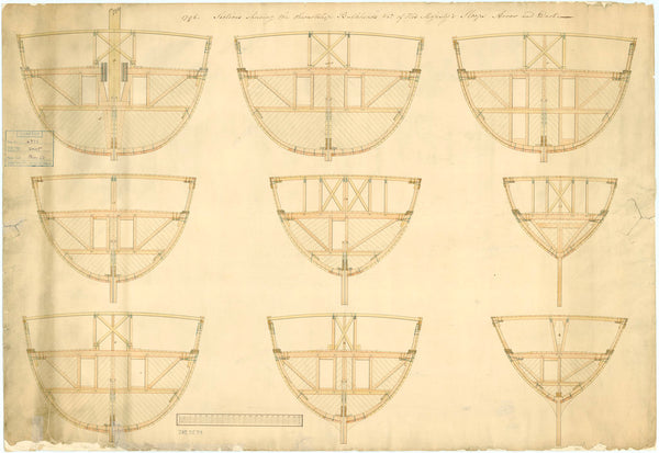 Bulkhead plan for 'Arrow' (1796)