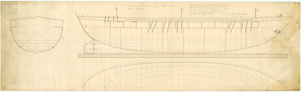 Lines plan for 'Arrow' (1796)