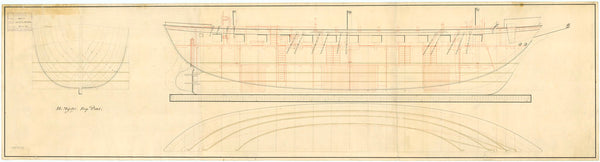 Lines & profile plan for HMS 'Dart' and 'Arrow' (1796)