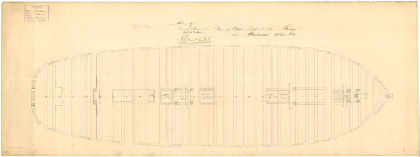 Upper deck plan for HMS 'Alarm' (1845)